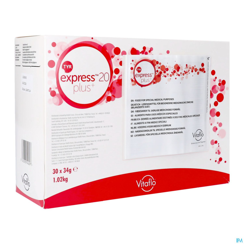 Tyr express plus 20 non aromatise    30x34g