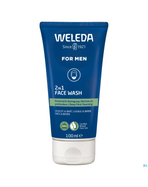 Weleda men 2en1 gel nettoyant visage & barbe 100ml