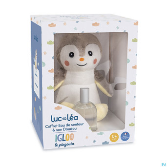 Luc&lea coffret doudou pingouin + eau senteur