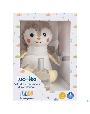 Luc&lea coffret doudou pingouin + eau senteur