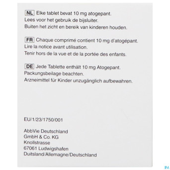 Aquipta 10mg comp 28