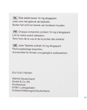 Aquipta 10mg comp 28