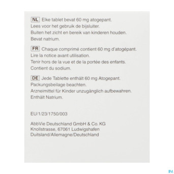 Aquipta 60mg comp 28