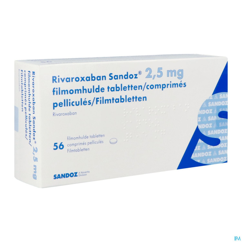 Rivaroxaban sandoz 2,5mg comp pell 56