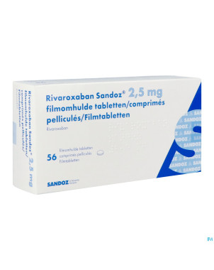 Rivaroxaban sandoz 2,5mg comp pell 56