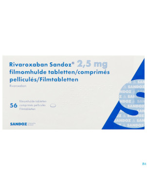 Rivaroxaban sandoz 2,5mg comp pell 56