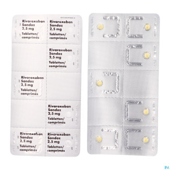 Rivaroxaban sandoz 2,5mg comp pell 56