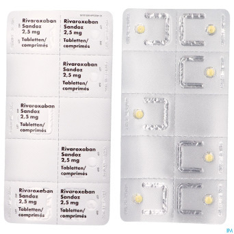 Rivaroxaban sandoz 2,5mg comp pell 56