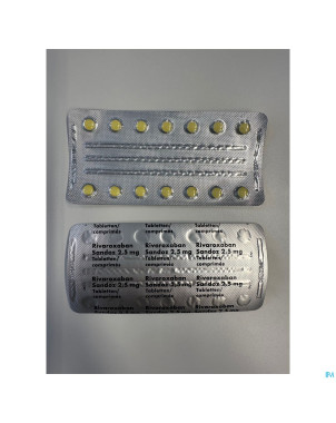 Rivaroxaban sandoz 2,5mg comp pell 56