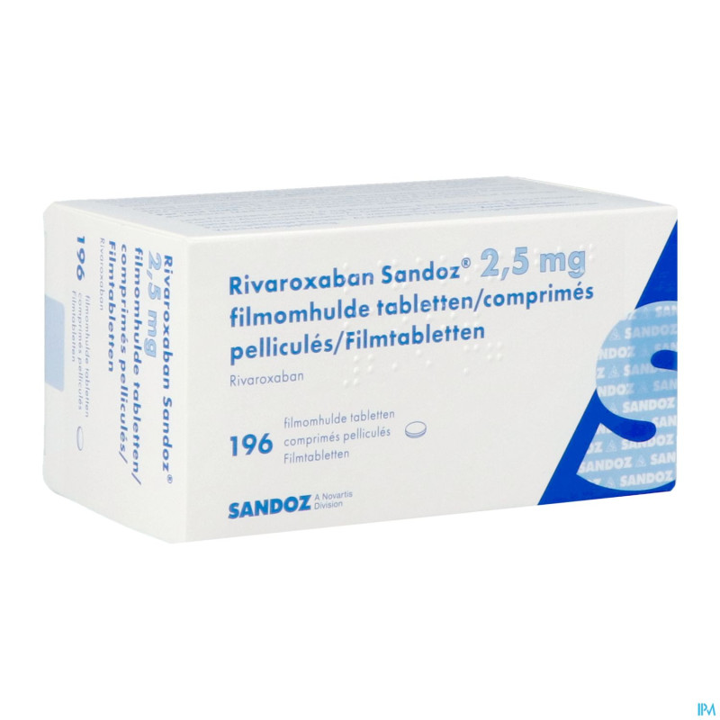 Rivaroxaban sandoz 2,5mg comp pell 196