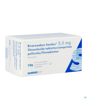 Rivaroxaban sandoz 2,5mg comp pell 196