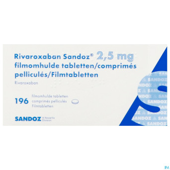 Rivaroxaban sandoz 2,5mg comp pell 196