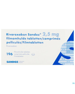 Rivaroxaban sandoz 2,5mg comp pell 196