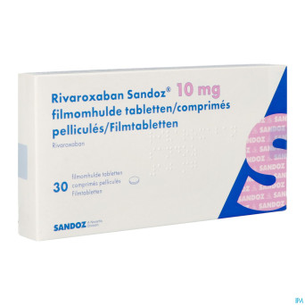 Rivaroxaban sandoz 10mg comp pell 30