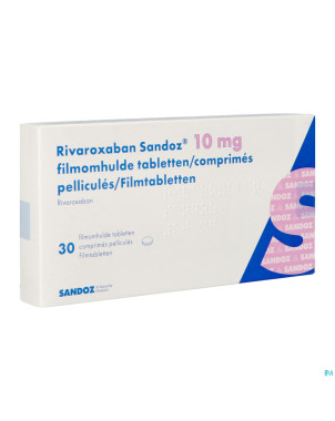 Rivaroxaban sandoz 10mg comp pell 30