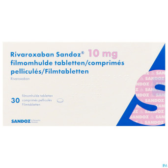 Rivaroxaban sandoz 10mg comp pell 30