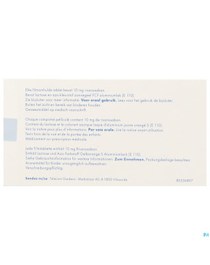 Rivaroxaban sandoz 10mg comp pell 30