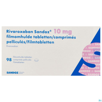 Rivaroxaban sandoz 10mg comp pell 98