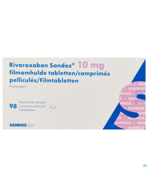 Rivaroxaban sandoz 10mg comp pell 98