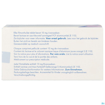 Rivaroxaban sandoz 10mg comp pell 98