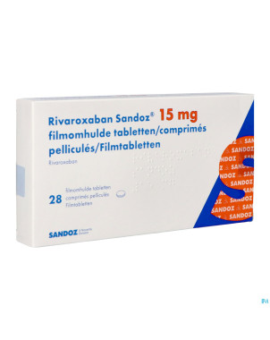 Rivaroxaban sandoz 15mg comp pell 28