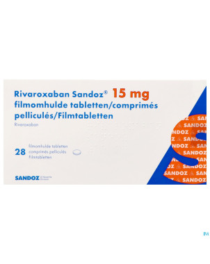 Rivaroxaban sandoz 15mg comp pell 28