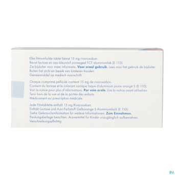 Rivaroxaban sandoz 15mg comp pell 42