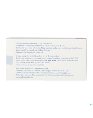 Rivaroxaban sandoz 15mg comp pell 42