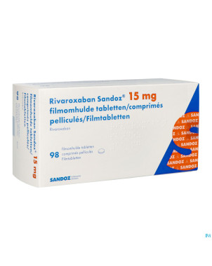 Rivaroxaban sandoz 15mg comp pell 98