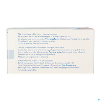 Rivaroxaban sandoz 15mg comp pell 98