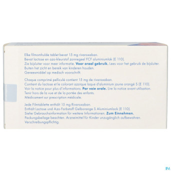 Rivaroxaban sandoz 15mg comp pell 98