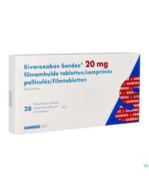 Rivaroxaban sandoz 20mg comp pell 28