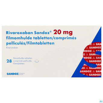 Rivaroxaban sandoz 20mg comp pell 28