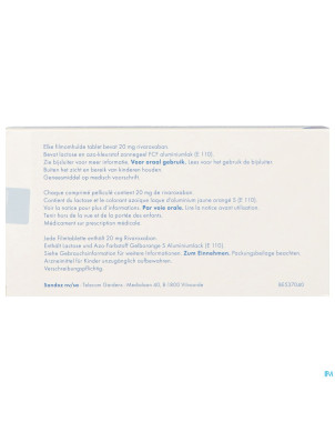 Rivaroxaban sandoz 20mg comp pell 28