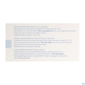 Rivaroxaban sandoz 20mg comp pell 98