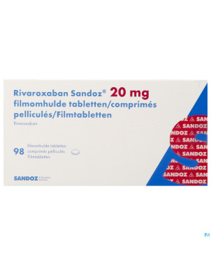 Rivaroxaban sandoz 20mg comp pell 98