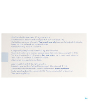 Rivaroxaban sandoz 20mg comp pell 98
