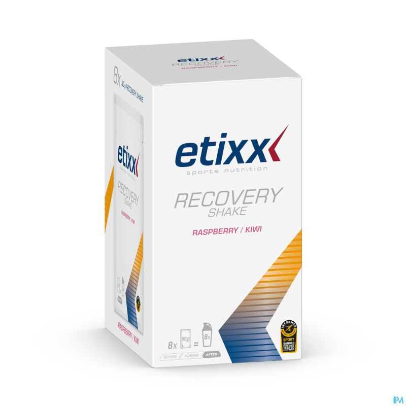 Etixx recovery shake raspberry-kiwi pdr 8x50g