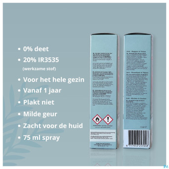 Sq spray a/insectes 0% deet 75ml