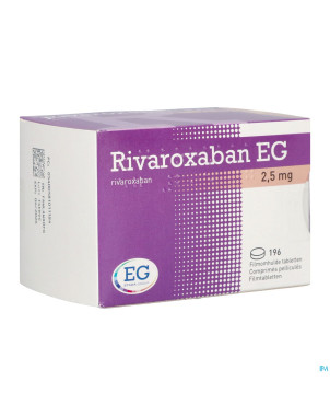 Rivaroxaban eg 2,5mg comp pell 196