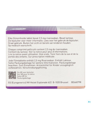 Rivaroxaban eg 2,5mg comp pell 196