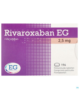 Rivaroxaban eg 2,5mg comp pell 196