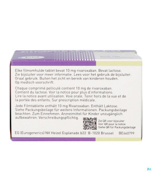 Rivaroxaban eg 10mg comp pell 100