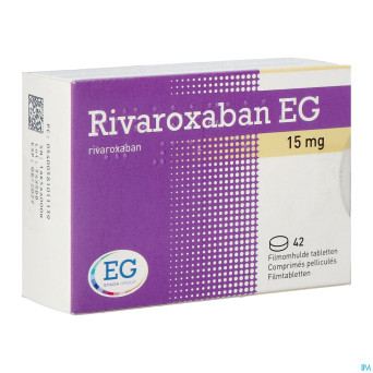 Rivaroxaban eg 15mg comp pell 42