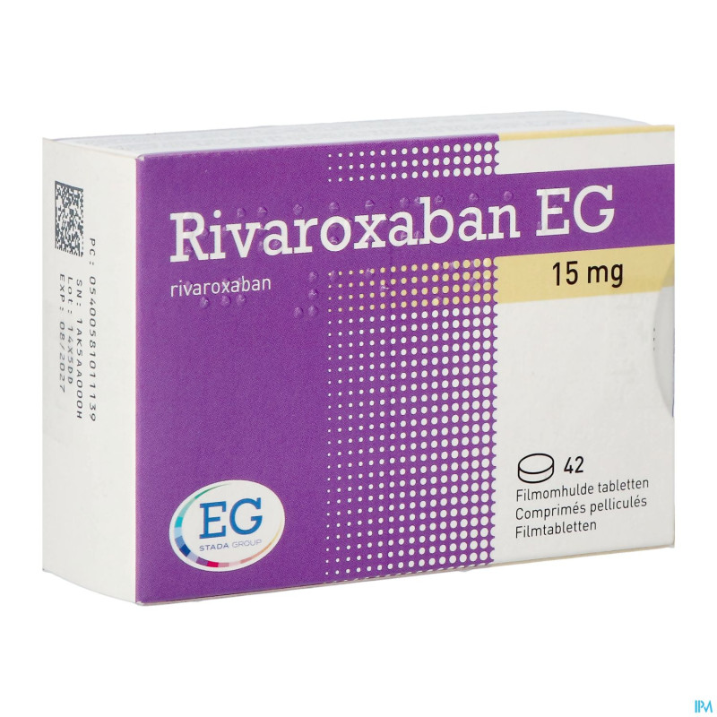 Rivaroxaban eg 15mg comp pell 42