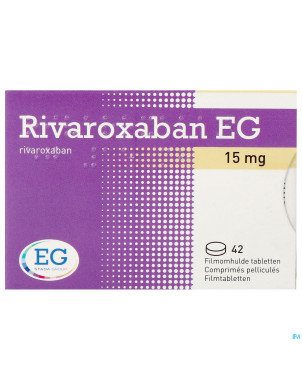 Rivaroxaban eg 15mg comp pell 42