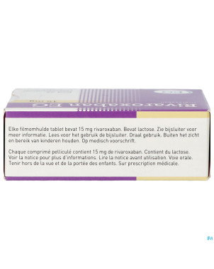 Rivaroxaban eg 15mg comp pell 42