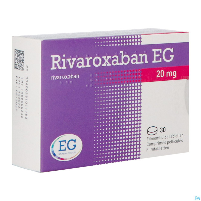Rivaroxaban eg 20mg comp pell 30