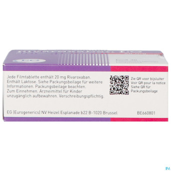 Rivaroxaban eg 20mg comp pell 30