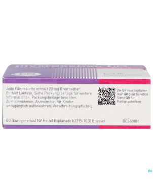 Rivaroxaban eg 20mg comp pell 30